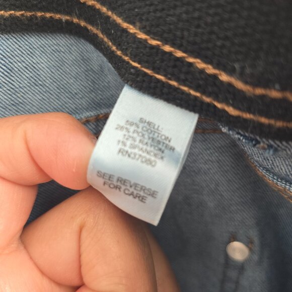 NWT Cato Est 1946 Flare Blue Denim Jeans 20W Super Stretch Waist Hi Rise Raw hem - Picture 6 of 8